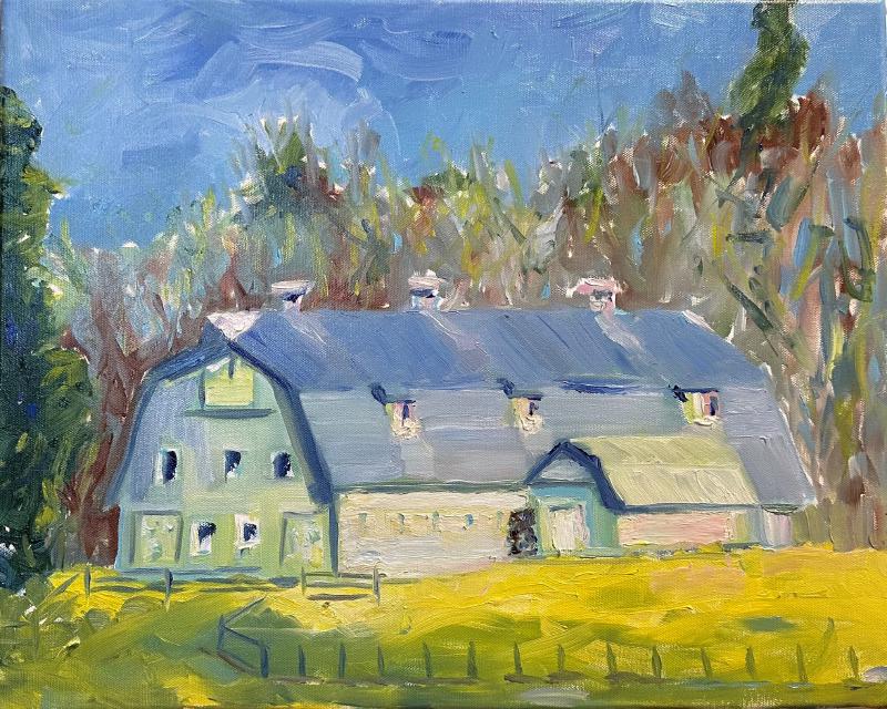 Painting of Barn in Sunshine