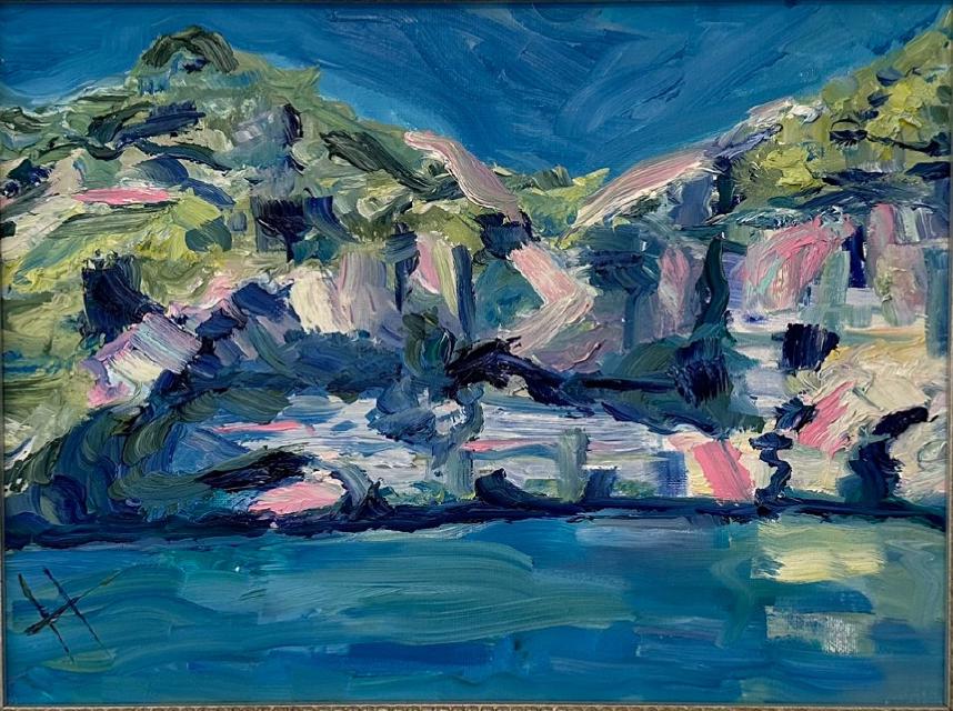 Painting of Chania Swimming Hole