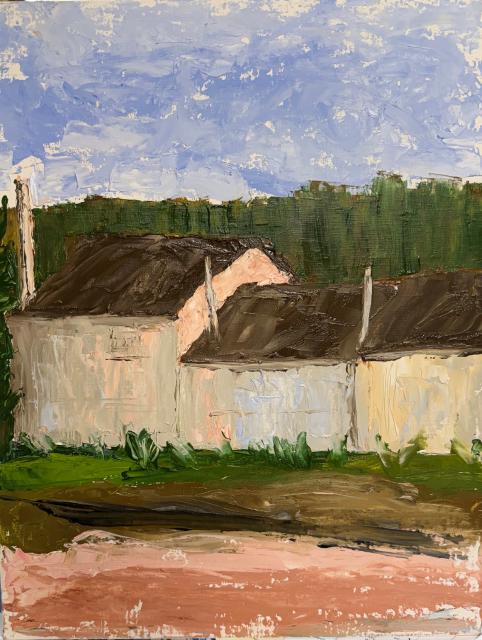 Painting of Country House in France