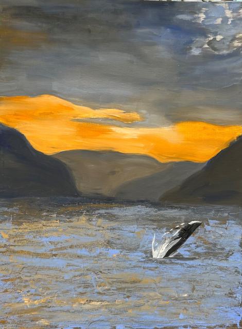 Painting of Humpback near Costa Rica