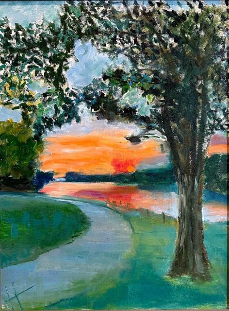 Painting of James River Sunset