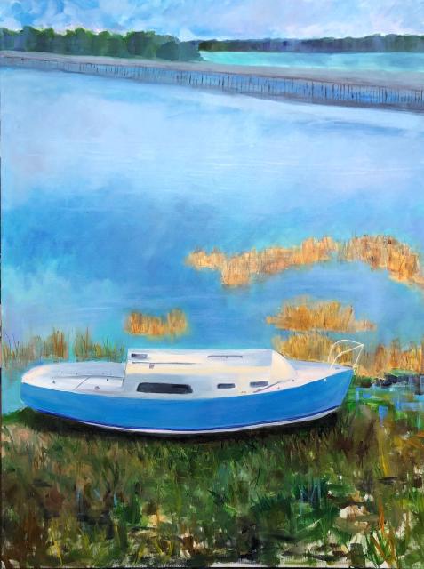 Painting of Little Blue Boat