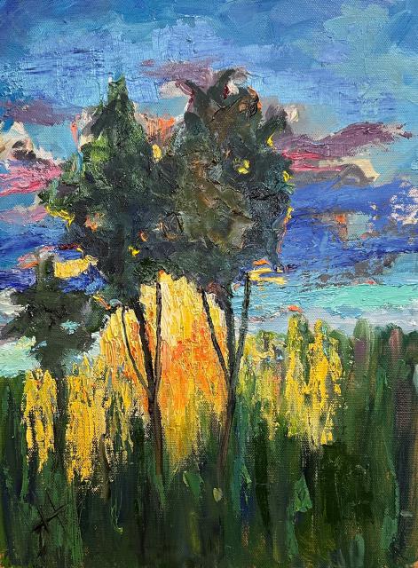 Painting of September Sunset on Moosemont