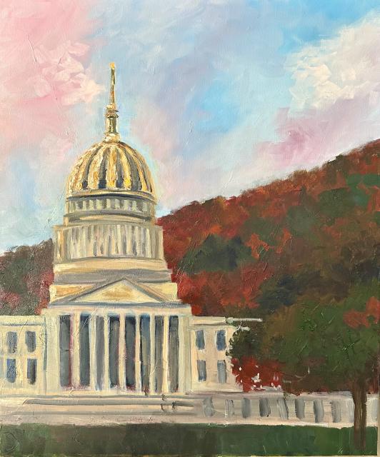 Painting of State Capitol in Fall