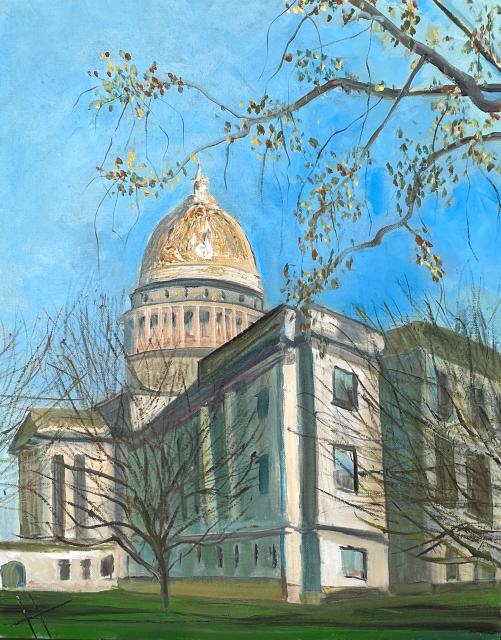 Painting of State Capitol in Spring