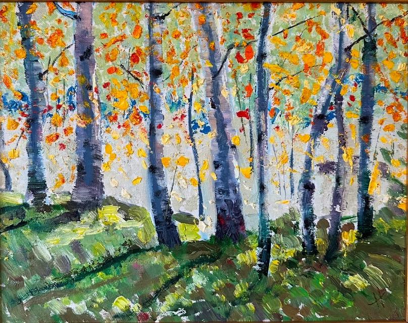 Painting of Trees by River