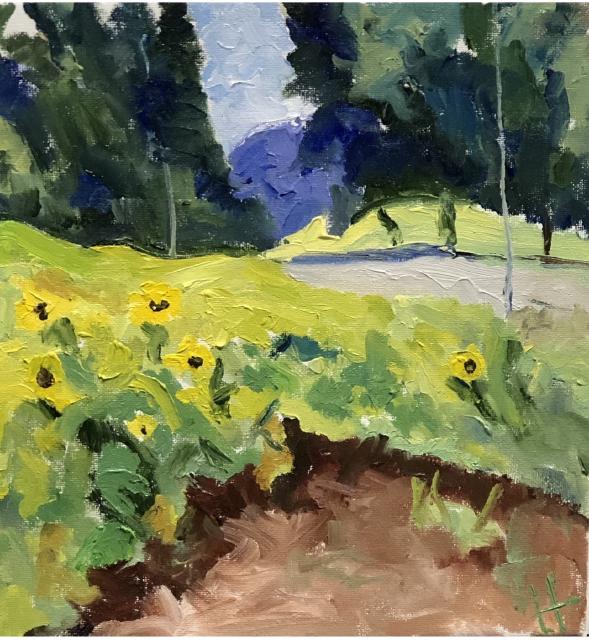 Painting of Yellow Poppies